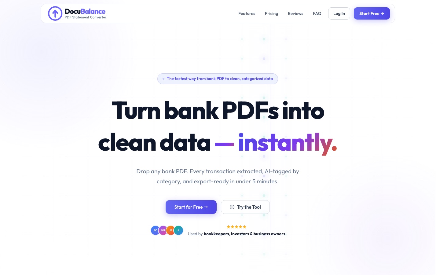 DocuBalance homepage